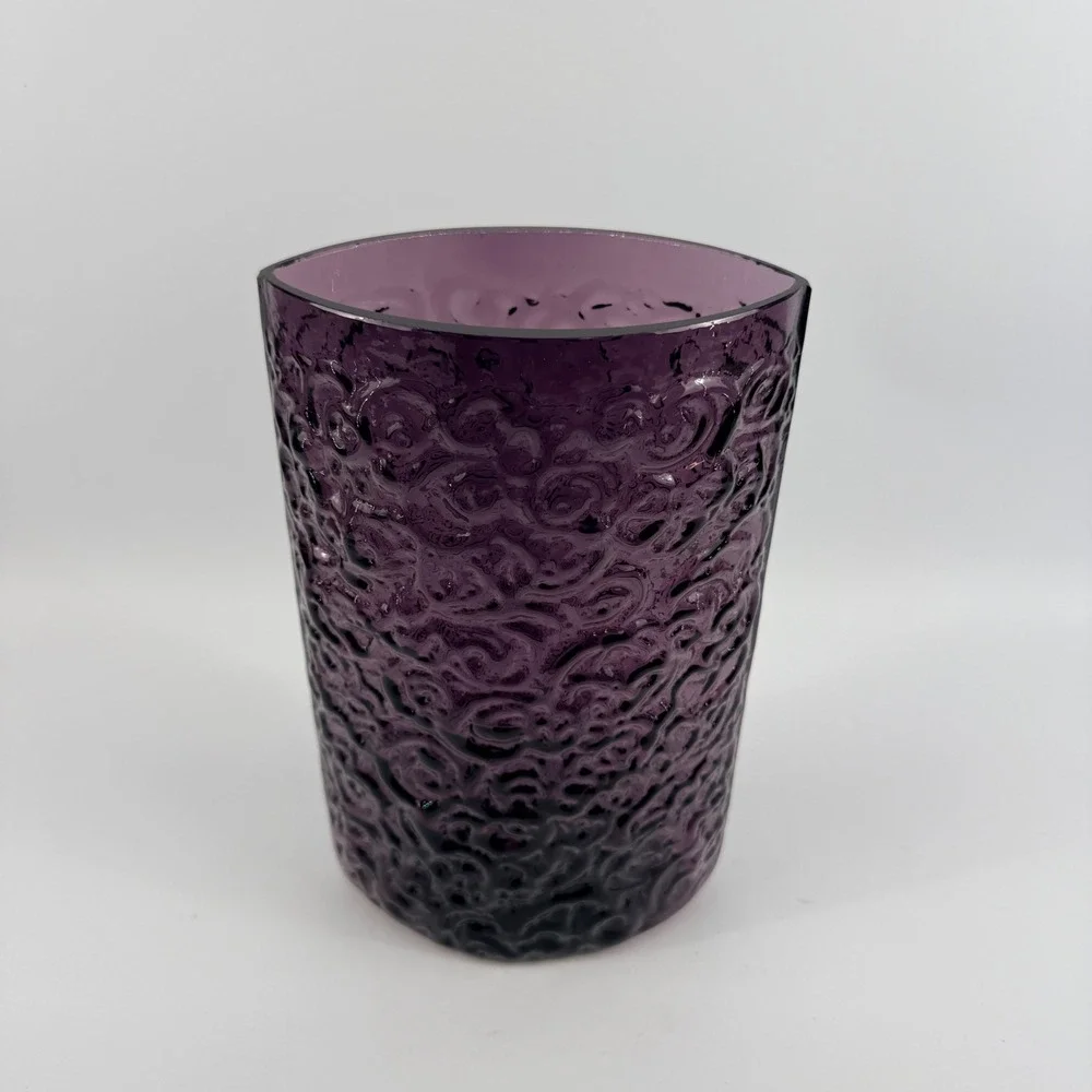 Blenko 6731 Plum Textured Art Glass Vase Joel Philip Myers Purple MCM